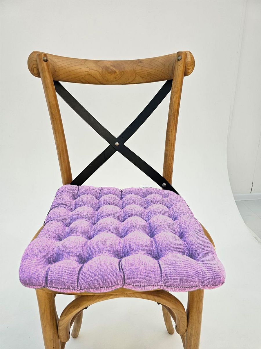 снимок Био-подушка на стул с лузгой гречихи, рогожка, сиреневая,  40*40 + лаванда от магазина BIO-TEXTILES ОПТ