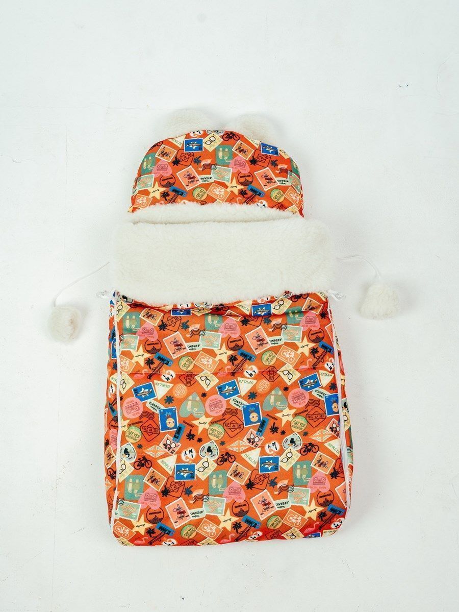 снимок Конверт детский меховой на выписку "Марки" 82*42 (до 6 мес), 100*46 (до 1 года) от магазина BIO-TEXTILES ОПТ